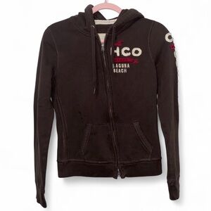 Vintage Y2K 2009 Girl Fall Bella Swan Brown Hollister Plush Hoodie W/ Embroidery